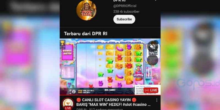 Akun YouTube DPR RI kena hack.