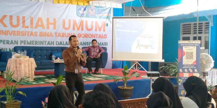Sosialisasi Bank Indonesia tentang penggunaan qris kepada mahasiswa UNBITA Gorontalo, Senin (11/9/2023) (muhajir/gopos)