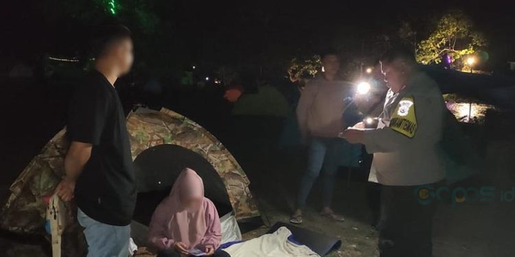 Petugas Polsek Bolango melakukan patroli di lokasi wisata Boti Motoliolowu