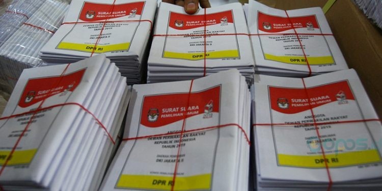 Ilustrasi surat suara. (ANTARA FOTO/Muhammad Iqbal/nz)