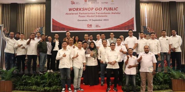 Pelaksanaan Workshop Go-Publik untuk mendorong perusahaan di Gorontalo bisa IPO di bursa saham Indonesia. foto istimewa