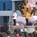 Rektor UNG, Eduart Wolok memberikan sambutan pada upacara peringatan dies natalis ke-60 UNG di lapangan Rektorat UNG, Jumat (1/9/2023) (dok. ung)