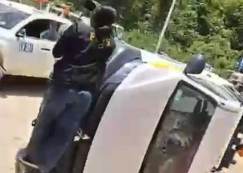 Potongan gambar salah satu sarana PGP yang dirusak oleh oknum demonstran yang anarkis.(istimewa)