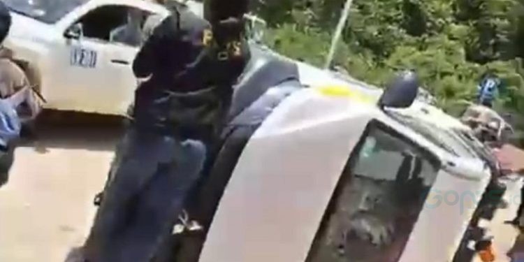Potongan gambar salah satu sarana PGP yang dirusak oleh oknum demonstran yang anarkis.(istimewa)