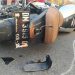 Kondisi sepeda motor yang dikemudikan Rahmad Syandi Wakiden usai bertabrakan dengan Toyota Innova di Jl. Jhon A Katili eks Jl. Andalas Kota Gorontalo. (istimewa)