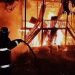 Rumah terbakar