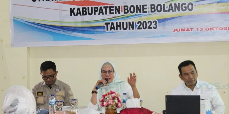 Rapat Koordinasi Strategi Intervensi Penurunan Stunting Kabupaten Bone Bolango tahun 2023, di Aula Dinas Perpustakaan Daerah Bone Bolango, Jumat (13/10/2023). (Foto Yudi)