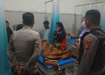 Korban Yahya Muhamad (32) saat berada di Puskesmas Paguat.(F. Istimewa)