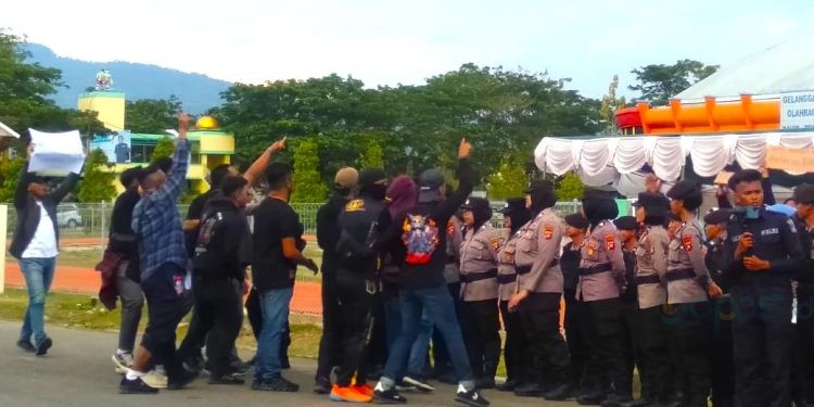 Kegiatan Sispam yang digelar Polda Gorontalo di Sport Centre Limboto, Selasa (24/10/2023).