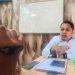 Kasat Reskrim Polres Bone Bolango AKP Muhammad Arianto diwawancarai di ruang kerjanya. Senin (27/11/2023). (Putra/Gopos)
