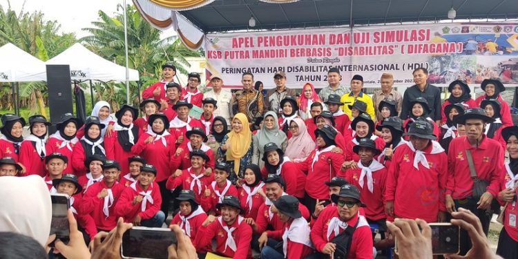 Kegiatan pembentukan pengurus Difabel Siaga Bencana (Difagana) Kota Gorontalo, Sabtu (25/11/2023).
