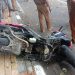 Kondisi motor Yamaha N-Max yang dikendarai Fernando bersama Berni usai terlibat kecelakaan di komplek Blok Plan Pohuwato, Selasa (28/11/2023).