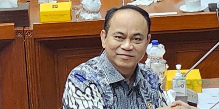 Menteri Komunikasi dan Informatika Budi Arie Setiadi di Gedung Nusantara II Komplek DPR RI, Jakarta Pusat, Rabu (22/11/2023). (ANTARA/Livia Kristianti)