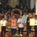 Tiga pasangan capres-cawapres berpose bersama dengan nomor urut yang diperoleh dari hasil pengundian nomor urut oleh KPU, Selasa (14/11/2023).(tangkapan layar)