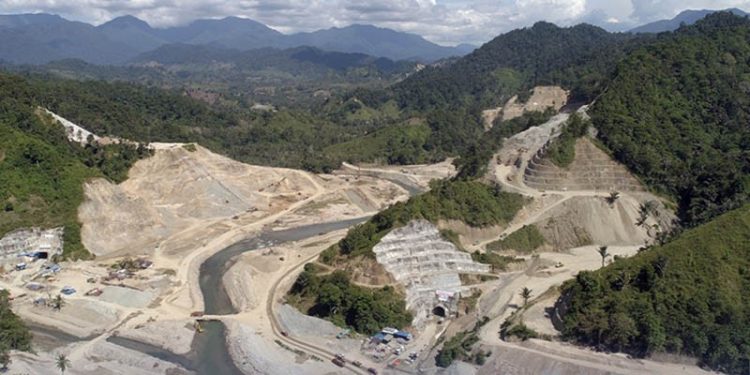 Pembangunan Waduk Bulango Ulu di Kabupaten Bone Bolango yang saat ini sementara berjalan. (dok. BWS Sulawesi II Gorontalo)
