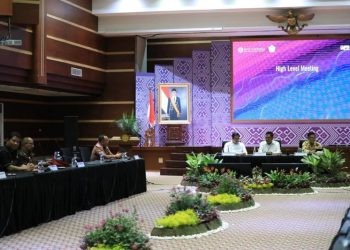 Kegiatan High Level Meeting TPID Sulut yang dibuka langsung oleh Gubernur Sulut Olly Dondokambey yang turut dihadiri Pj Wali Kota Kotamobagu Asripan Nani.
