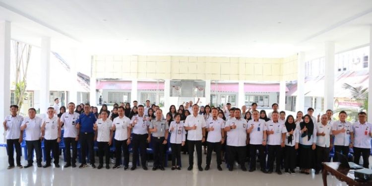 Sosialisasi Tata Naskah Dinas yang digelar di Aula Kantor Wali Kota Kotamobagu, Rabu (1/11/2023).