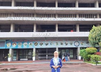 Mahasiswa Universitas Bina Taruna (UNBITA) Gorontalo, Siskawati Madjid saat mengikuti program pertukaran mahasiswa merdeka di Universitas HKBP Nommensen Medan  (dok. unbita)