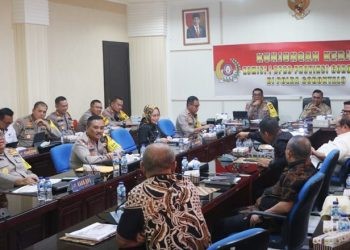 Kunjungan kerja Komisi I Deprov Gorontalo di Polda Gorontalo, Kamis (24/11/2023) (muhajir/gopos)