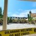 Garis polisi dipasang di SMA Negeri 4 Kota Gorontalo pasca kebakaran Senin malam (20/11/2023).(F. Putra/gopos)