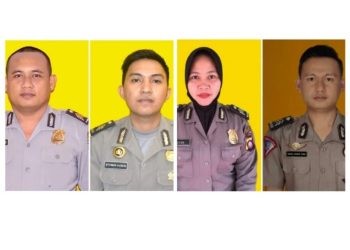 Empat anggota polisi yang di PTDH oleh Kapolda Gorontalo.