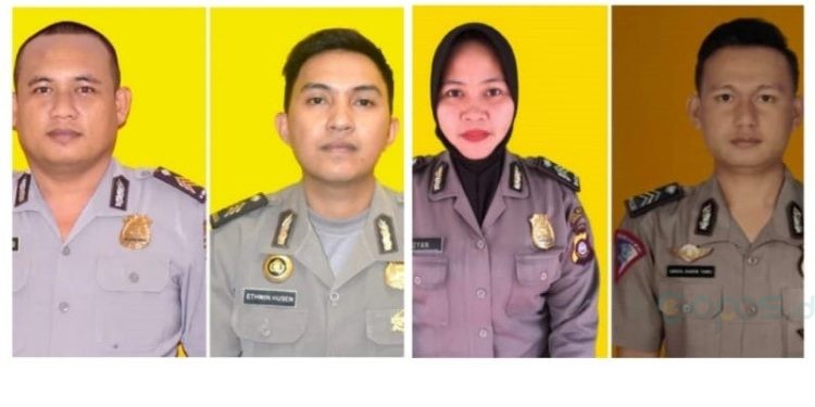 Empat anggota polisi yang di PTDH oleh Kapolda Gorontalo.