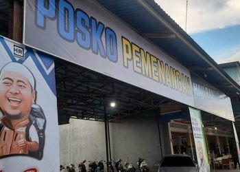 Posko Pemenangan Haji Ramli yang terletak di Jl H.B Yassin, Kelurahan Limba B, Kecamatan Kota Selatan, Kota Gorontalo. (isno/gopos)