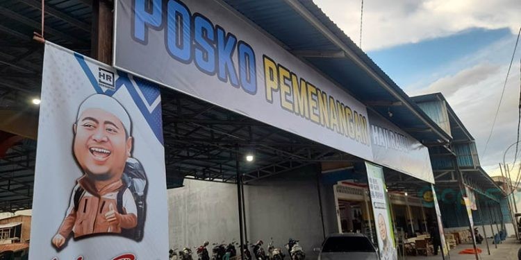 Posko Pemenangan Haji Ramli yang terletak di Jl H.B Yassin, Kelurahan Limba B, Kecamatan Kota Selatan, Kota Gorontalo. (isno/gopos)