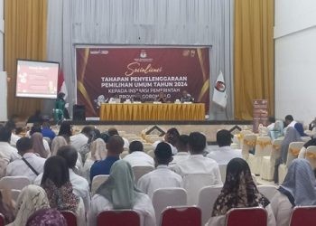 Sosialisasi Tahapan Penyelenggaran Pemilihan Umum (Pemilu) 2024 kepada Instansi Pemerintah Provinsi Gorontalo, Rabu (20/12/2023) di Gedung Bele Limbui Kota Gorontalo