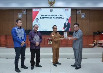 TPID Pohuwato bersama KPw BI Gorontalo dan TIPD Provinsi Gorontalo Melakukan Studi Tiru di Kabupaten Minahasa,  Dalam Upaya Mencapai Akselerasi Pengendalian Inflasi Berkualitas, Selasa (5/12/2023). (Istimewa)