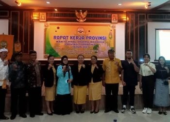 Rapat kerja provinsi, Wanita Hindu Dharma Indonesia (WHDI) Provinsi Gorontalo di Kanwil Kemenag Gorontalo, Sabtu (9/12/2023). Sari/gopos