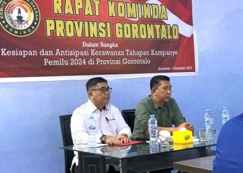 Rapat Kominda Provinsi Gorontalo dalam rangka kesiapan dan antisipasi kerawanan pemilu 2024, Jumat (1/12/2023) (istimewa)