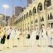 Jemaah umrah melaksanakan ibadah umrah di Baitullah di mana tiga diantaranya adalah jemaah dari Yayasan Bina Taruna (istimewa)