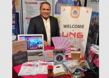 Produk kampung cumi Desa Langgula Gorontalo dipamerkan dalam  ajang Go Abroad Fair, di Utrecht, Belanda (dok. ung)