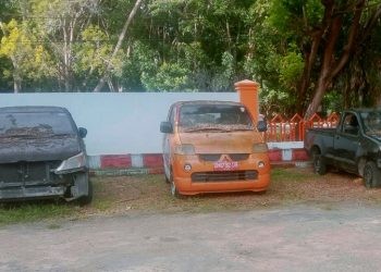 Beberapa contoh kendaraan dinas yang dilelang Pemkab Pohuwato. (F. Yusuf/gopos)