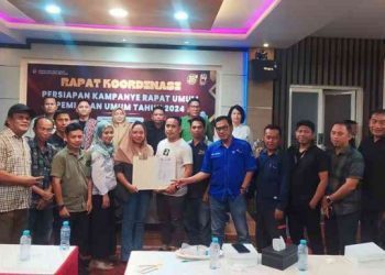 Rapat Koordinasi Persiapan Kampanye Rapat Umum Tahun 2024 oleh KPU Bone Bolango, Rabu (17/1/2024).