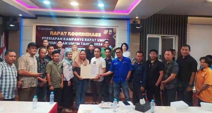 Rapat Koordinasi Persiapan Kampanye Rapat Umum Tahun 2024 oleh KPU Bone Bolango, Rabu (17/1/2024).