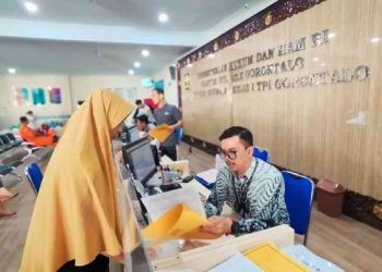 Layanan Paspor Simpatik Kantor Imigrasi Kelas I TPI Gorontalo semarakkan Hari Bakti Imigrasi Ke-74, Sabtu (20/1/2024).