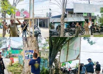 Bawaslu Bone Bolango meneteribkan baliho "nakal" di sejumlah titik, Rabu 31/1/2024.