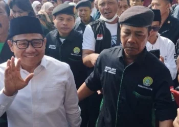 Muhaimin Iskandar saat berkampanye di kawasan Kuta, Kabupaten Badung, Jumat (26/1/2024).(Suara.com)