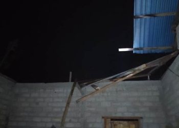 Kondisi rumah yang rusak akibat diterjang angin puting beliung di Kecamatan Bulawa, Bone Bolango, Sabtu (20/1/2024)
