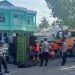 Truk pengangkut solar terbalik di jalan trans Sulawesi Desa Tunggulo Kecamatan Limboto Barat Kabupaten Gorontalo, Jumat (19/1/2024).