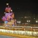 Miniatur kapal perang abad 17 di Danau Perintis saat malam hari. (Andris Modamba Saleh/Disparpora Bone Bolango)