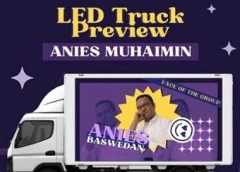 Truk LED capres Anies Baswedan dan cawapres Muhaimin Iskandar (AMIN). [Akun X @rymnleo].