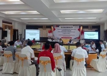 Rapat koordinasi khusus PMI Provinsi Gorontalo, di Rudis gubernur, Rabu (24/1/2024). Sari/gopos