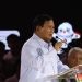 capres nomor urut 2, Prabowo Subianto, saat debat ketiga Pilpres 2024 di Istora Senayan Jakarta, Ahad (7/1/2024).