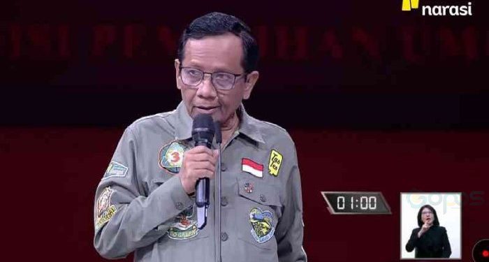 Calon Wakil Presiden (Cawapres), Mahfud MD (tangkapan layar narasi TV)