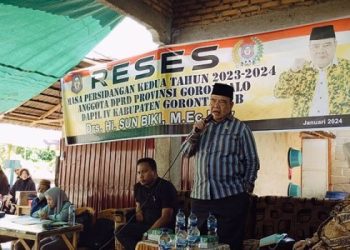 Anggota DPRD Provinsi Gorontalo, Sun Biki, saat melaksanakan reses persidangan kedua tahun 2023-2024.