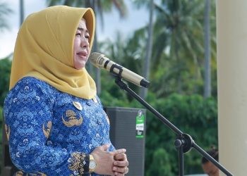 Wakil Bupati Pohuwato Suharsi Igirisa saat memimpin apel Korpri, Rabu (17/1/2024).