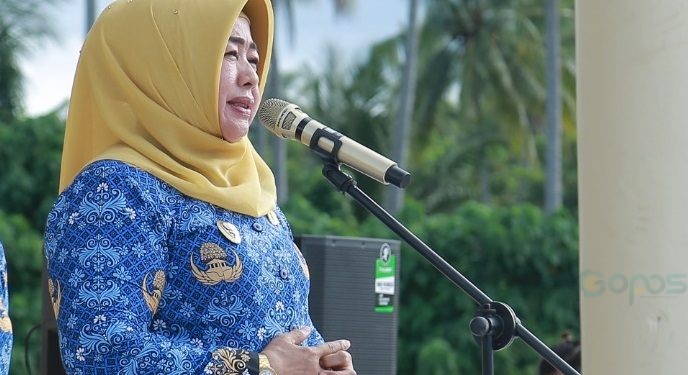 Wakil Bupati Pohuwato Suharsi Igirisa saat memimpin apel Korpri, Rabu (17/1/2024).
